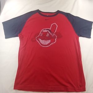 Nike Cleveland Indians baseball tee shirt youth large 16/18 Chief Wahoo t-shirt